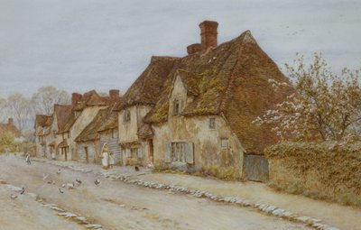 ケントのビレッジストリート 作： Helen Allingham