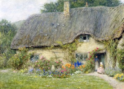 ウィルトシャー州Wroughtonにて（水彩・紙） 作： Helen Allingham