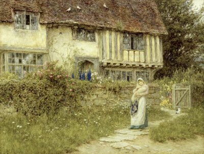 Beside the Old Church Gate Farm, Smarden, Kent （水彩・紙 作： Helen Allingham