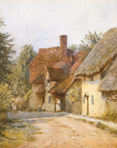 イーストハグボーン、バークシャー（紙に引っかき傷のある水彩画） 作： Helen Allingham