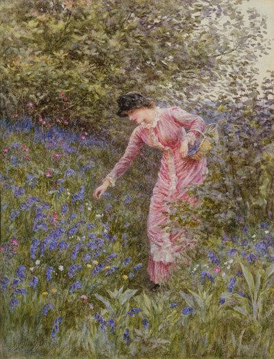 ブルーベルを集める（トイレットペーパーとボディカラー） 作： Helen Allingham