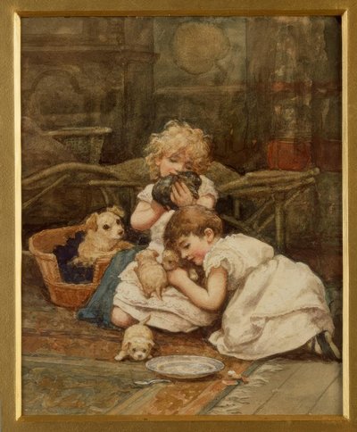 H・アリンガム、新しいペット-アクアレル 作： Helen Allingham