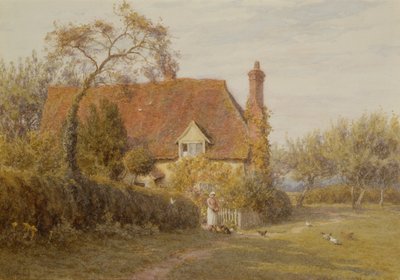 Hedges Farm、East End Farm、Pinner (鉛筆と水彩) 作： Helen Allingham