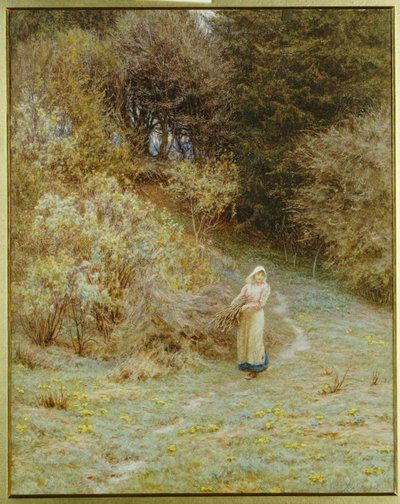 サクラソウの木で 作： Helen Allingham