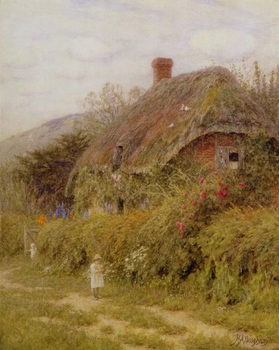 Off Fishing、サリー（紙にトイレ） 作： Helen Allingham