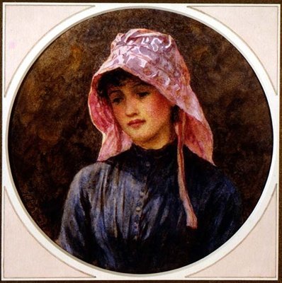 少女の肖像（水彩・紙 作： Helen Allingham