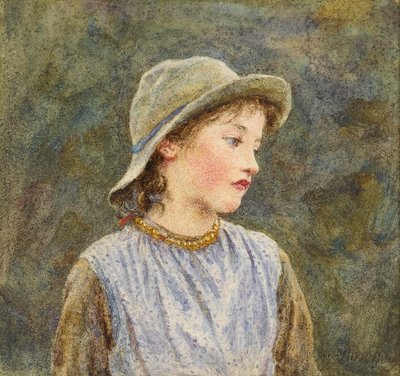 ヘティの肖像研究（紙にトイレ） 作： Helen Allingham