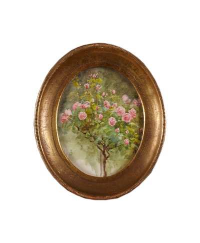 ローズブッシュ（水彩・紙 作： Helen Allingham