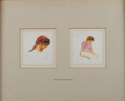 赤いヘッドスカーフの少女の研究 作： Helen Allingham