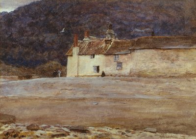 リンマスの最後の家、1874年（紙にトイレ） 作： Helen Allingham