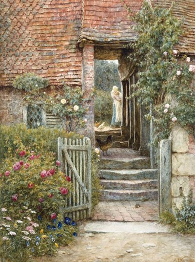 オールドモルトハウス、ハンブルドン、サリーの下 作： Helen Allingham