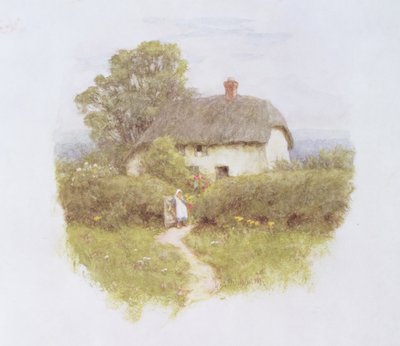 コテージゲートの少女（紙にトイレ） 作： Helen Allingham