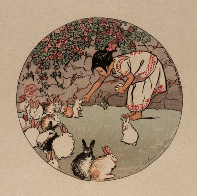 うさぎの餌やり 作： Helen Hyde