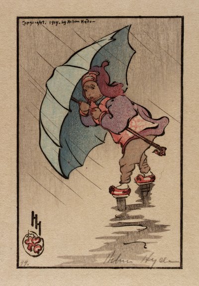 青い傘 作： Helen Hyde