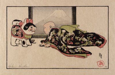 子犬の猫と赤ちゃん 作： Helen Hyde
