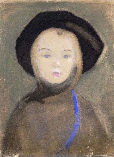 青いリボンの少女 作： Helene Schjerfbeck