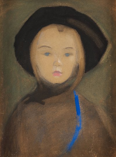 青いリボンの少女、1909 年。 作： Helene Schjerfbeck