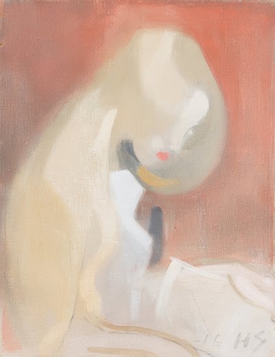 ブロンドの髪を持つ少女。 1916 作： Helene Schjerfbeck