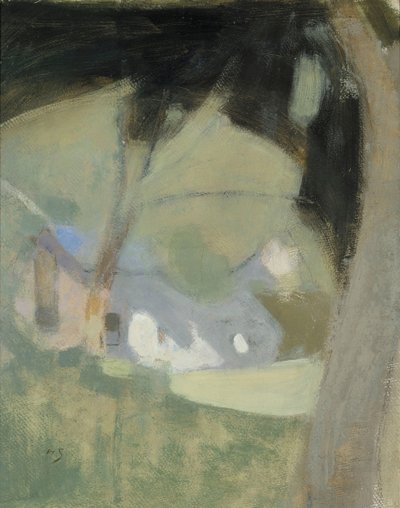 古い醸造所の構成、1918 年。 作： Helene Schjerfbeck