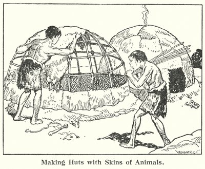動物の皮で小屋を作る 作： Helga von Cramm