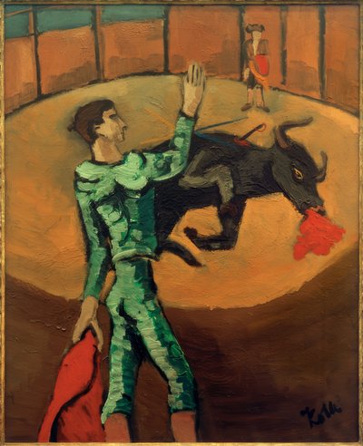 闘牛士と瀕死の雄牛がいるアリーナ（Tauromachy III） 作： Helmut Kolle