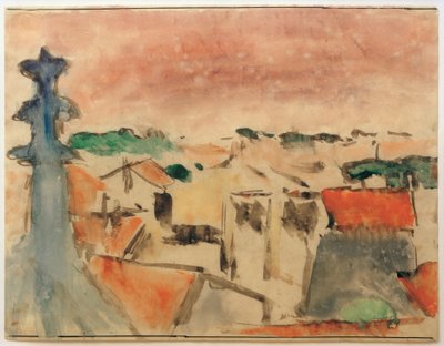 紫の空の下の村 作： Helmuth Macke