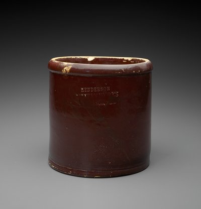 瓶、c。 1890-1894（すべり石器） 作： Henderson Pottery Works Henderson Pottery Works