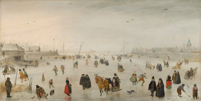 氷上の情景、c. 1625年。 作： Hendrick Avercamp