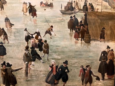 オランダ語：IJslandschap / アイススケート 多数のスケーターと冬景色 作： Hendrick Avercamp