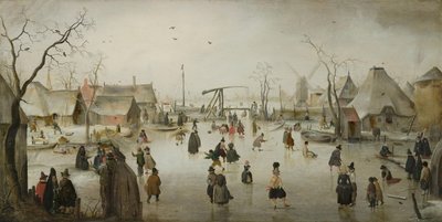 オランダ：村でのアイス・エンターテイメント アイス・シーン 作： Hendrick Avercamp