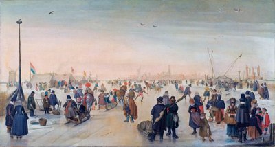 オランダ：町の近くの氷 町の近くの冬景色 町の近くの氷を楽しむ 作： Hendrick Avercamp