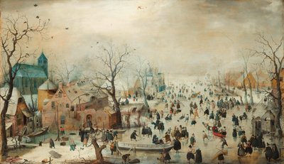 ドイツ語：スケーターのいる冬景色 スケーターのいる冬景色 作： Hendrick Avercamp