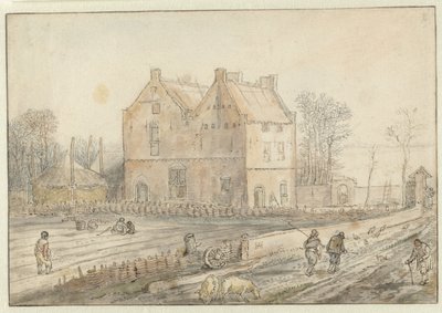 畑に種まきをするカントリーハウスの眺め 作： Hendrick Avercamp