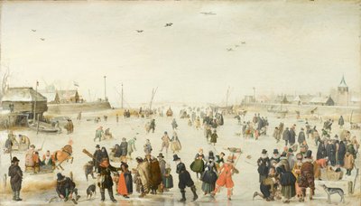凍った運河の冬景色 作： Hendrick Avercamp