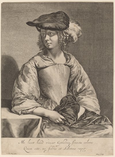 羽飾りのついた帽子の少女 作： Hendrick Bary after Gerard ter Borch the Younger