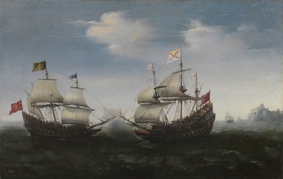 岩だらけの海岸に対する海軍戦闘、1627 作： Hendrick Cornelisz. Vroom