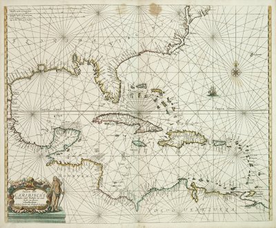 カリブ海の島々、バルバドスからメキシコに至る道程 作： Hendrick Doncker