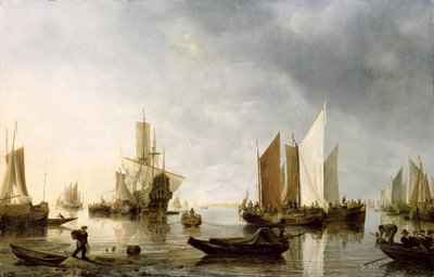 アンカー船のある港、1655年〜60年 作： Hendrick Dubbels