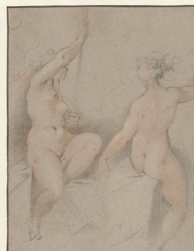 2 人が座っている女性の裸体 作： Hendrick Goltzius (follower of)