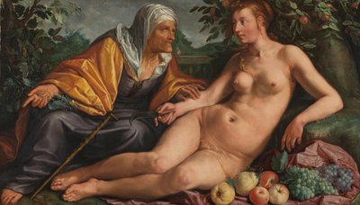 ヴェルタムヌスとポモナ 作： Hendrick Goltzius (signed by artist)