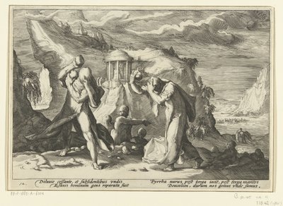デウカリオンとピュラが新たな人類を生み出す Ovid
