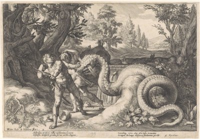 ドラゴンにむさぼり食われたカドモスの仲間たち Ovid