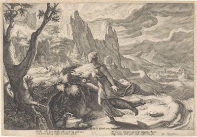 雌ライオンから逃げるシスベ Ovid