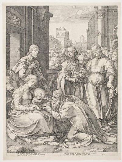 魔術師の崇拝 作： Hendrick Goltzius