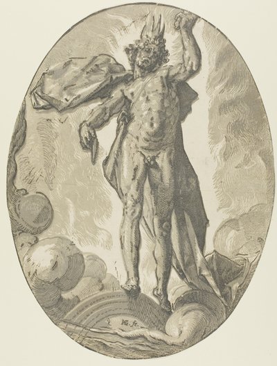 エーテル、『デモゴルゴンと神々』のプレート 6 作： Hendrick Goltzius