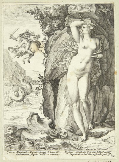 アンドロメダはペルセウスによって解放される 作： Hendrick Goltzius