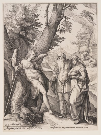 マノア夫妻と天使 作： Hendrick Goltzius