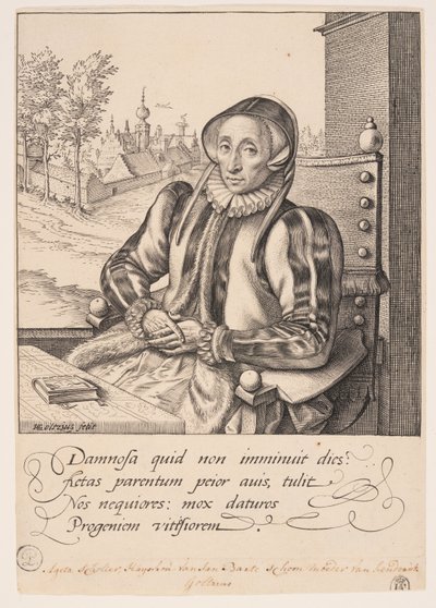 アンナ・フリングス、アーティストの母 作： Hendrick Goltzius