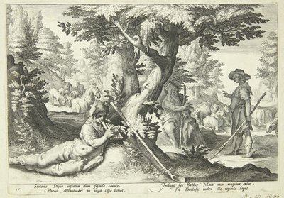 バトゥスは石に変わる 作： Hendrick Goltzius