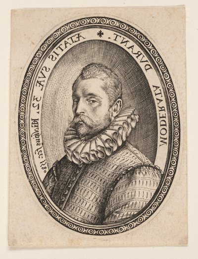 左向きの男性の胸像 作： Hendrick Goltzius